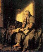 REMBRANDT Harmenszoon van Rijn Saint Paul in prison oil painting